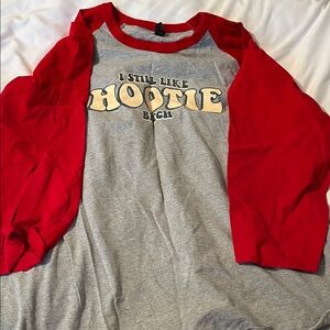 Raglan Tee - Red Sleeves with Gray Body
